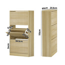 Natural Shoe Rack Storage Cabinet with 3 Compartments