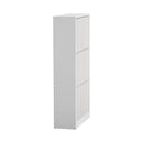 White Shoe Rack Storage Cabinet with 3 Compartments
