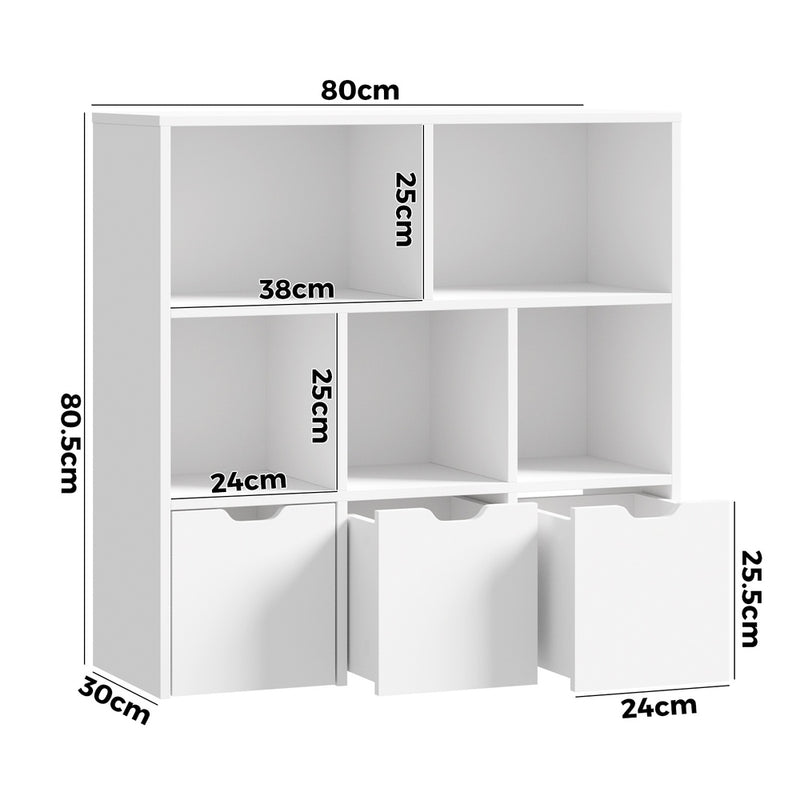 White Kids Storage Organizer Cabinet with Removable Boxes