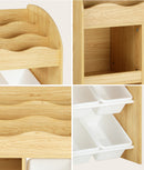 Kids Bookshelf Display Shelf with 4 Toy Storage Bins Organiser