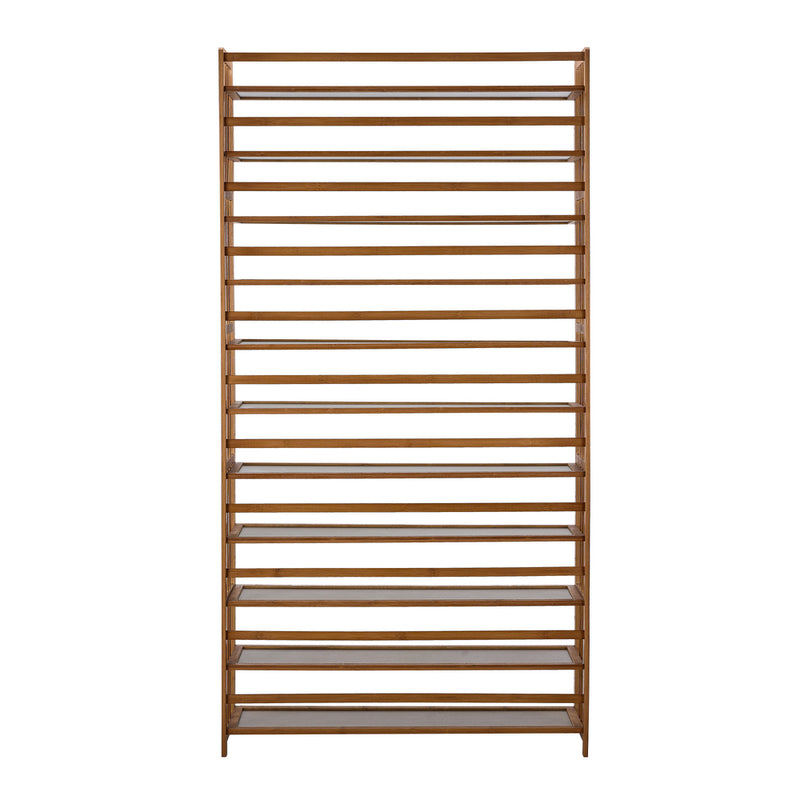 Bamboo Shoe Rack Storage Organizer with 11 Shelves