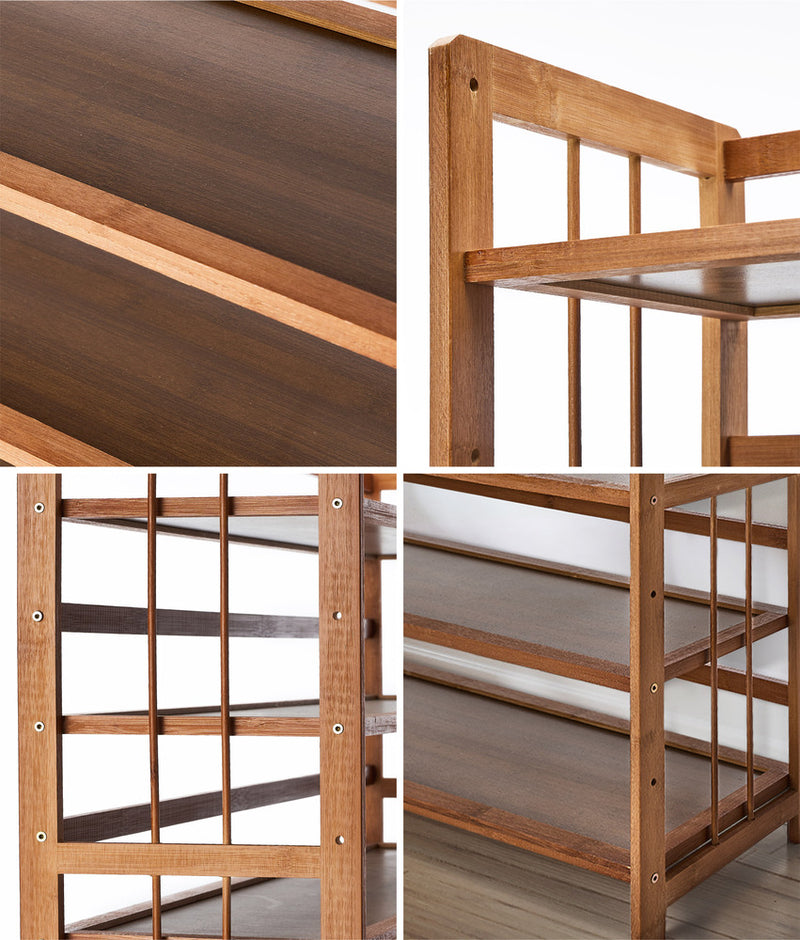 Bamboo Shoe Rack Storage Organizer with 11 Shelves