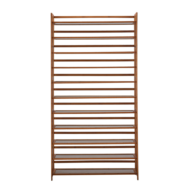 Bamboo Shoe Rack Storage Organizer with 11 Shelves