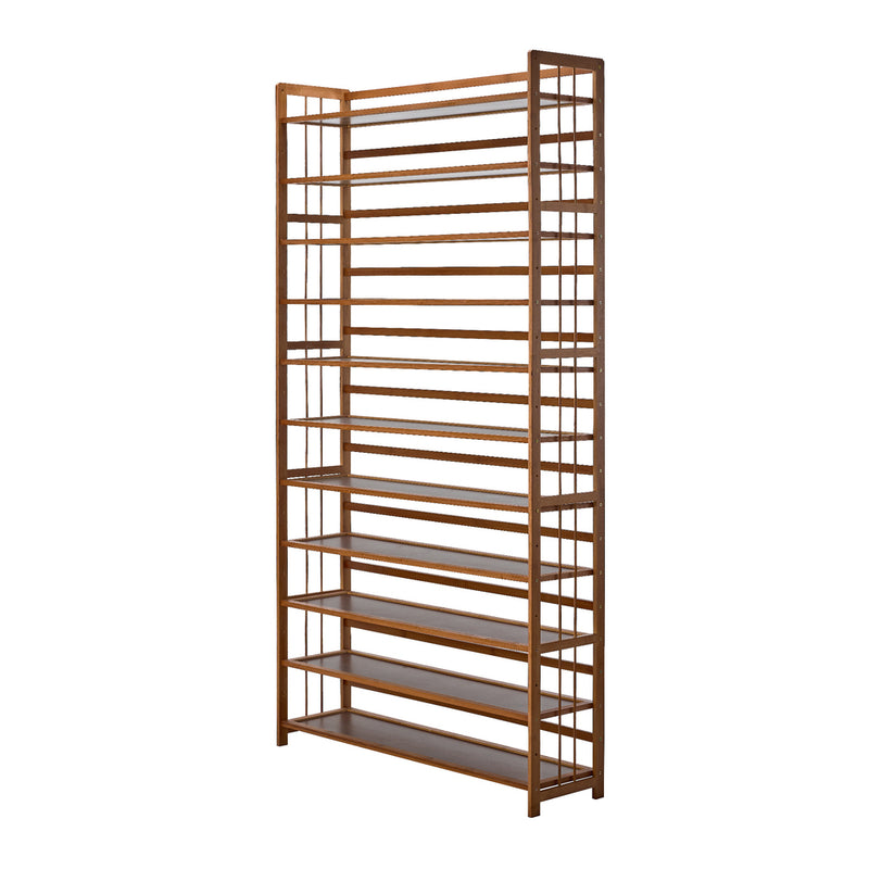 Bamboo Shoe Rack Storage Organizer with 11 Shelves