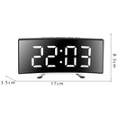 Curved LED Mirror Alarm Clock with Large Display