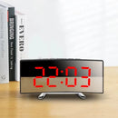 Curved LED Mirror Alarm Clock with Large Display