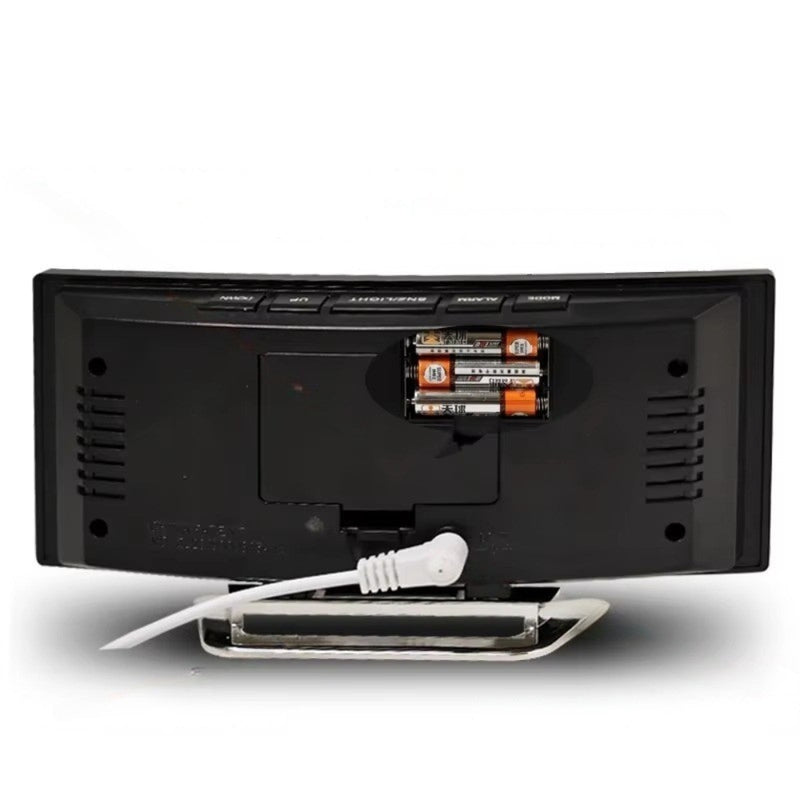 Curved LED Mirror Alarm Clock with Large Display