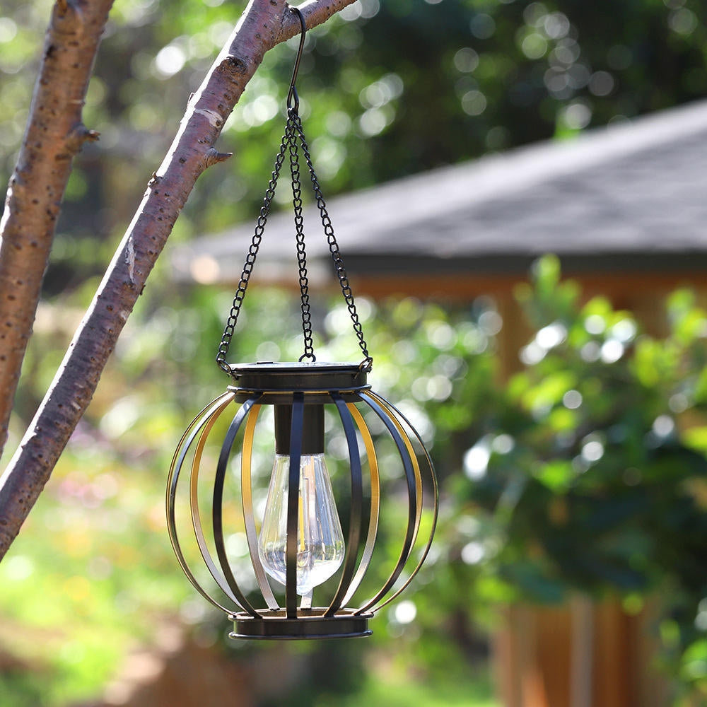 Solar Lantern Outdoor Waterproof Retro Iron Art Decoration Lighting