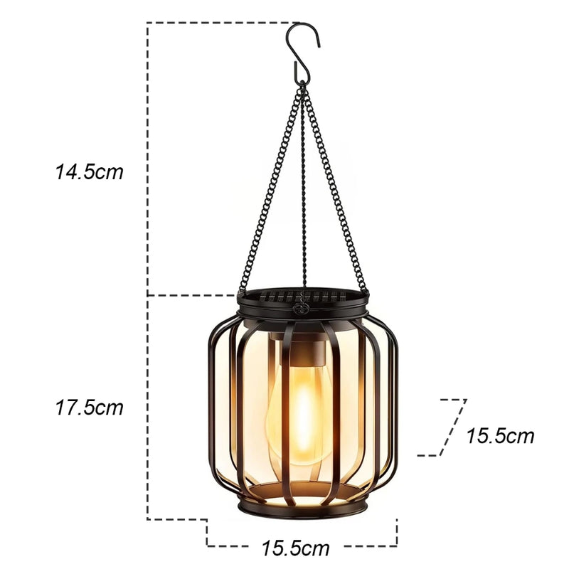 Solar Lantern Outdoor Waterproof Retro Iron Art Decoration Lighting