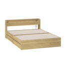 Double Bed Frame with Two Drawers and Charging Ports