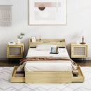 King Single Bed Frame with Two Drawers and Charging Ports