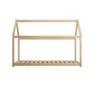 Natural Single Wooden Pine Timber Platform Bed Frame