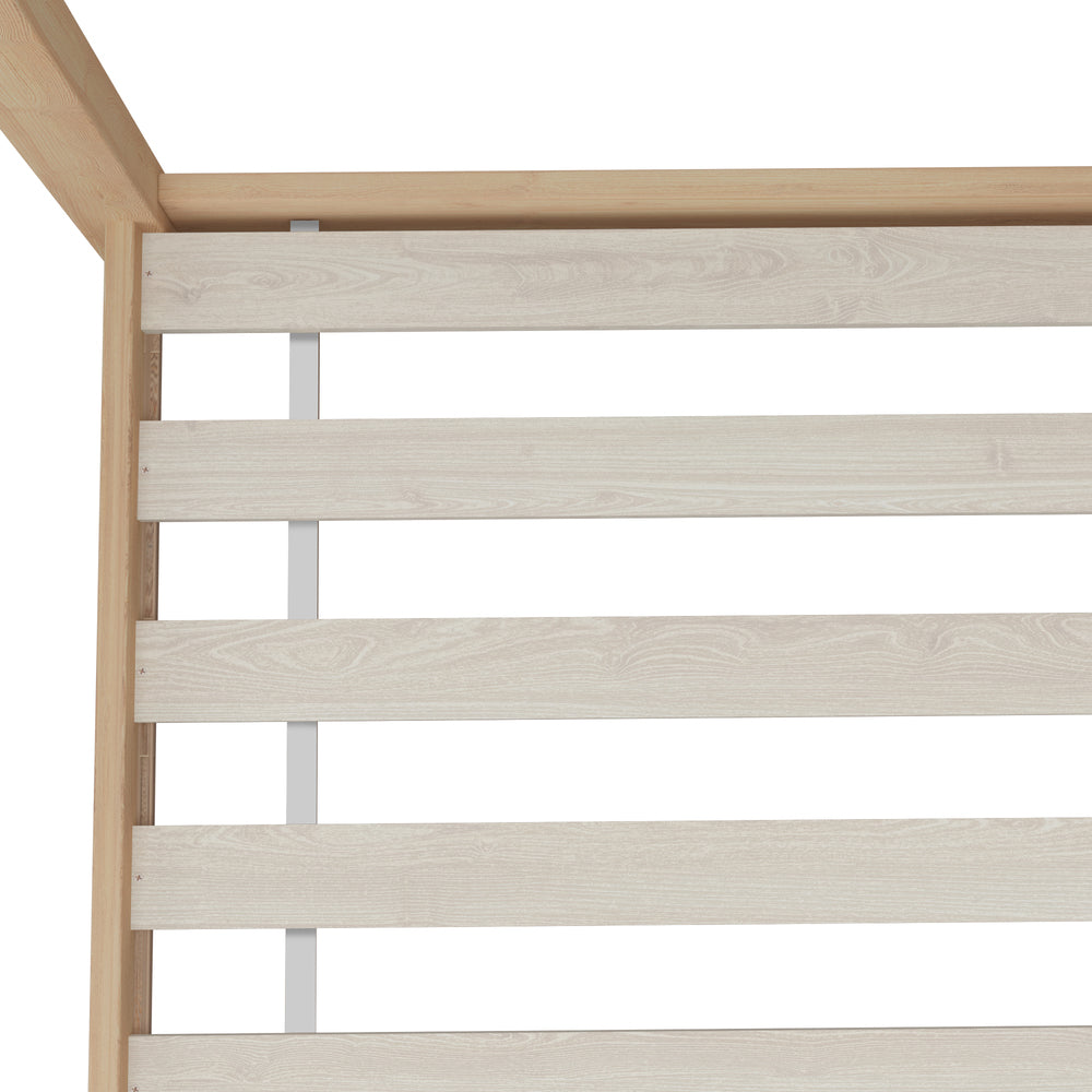 Natural Single Wooden Pine Timber Platform Bed Frame