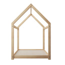 Natural Single Wooden Pine Timber Platform Bed Frame
