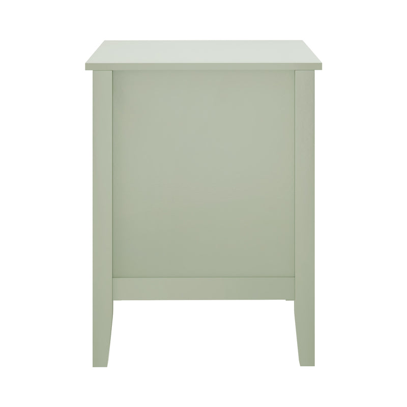 Green Bedside Table Nightstand with Three Drawers