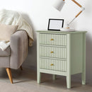 Green Bedside Table Nightstand with Three Drawers