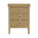 Natural Bedside Table Nightstand with Three Drawers