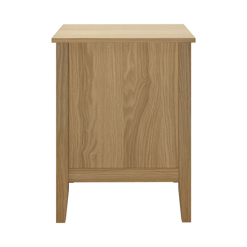 Natural Bedside Table Nightstand with Three Drawers
