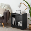 Set of Two Black Bedside Tables Nightstand with Shelf