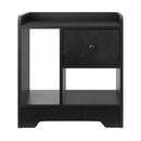 Set of Two Black Bedside Tables Nightstand with Shelf