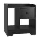 Set of Two Black Bedside Tables Nightstand with Shelf
