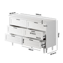 White Tallboy Dresser with Six Drawers