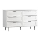 White Tallboy Dresser with Six Drawers