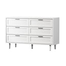 White Tallboy Dresser with Six Drawers