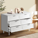 White Tallboy Dresser with Six Drawers