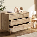 Natural Tallboy Dresser with Seven Drawers