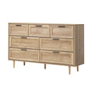 Natural Tallboy Dresser with Seven Drawers