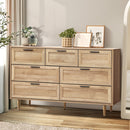 Natural Tallboy Dresser with Seven Drawers