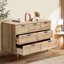 Natural Tallboy Dresser with Seven Drawers