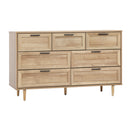 Natural Tallboy Dresser with Seven Drawers
