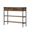 3-Tier Console Table with Two Drawers