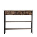 3-Tier Console Table with Two Drawers