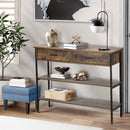 3-Tier Console Table with Two Drawers