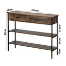 3-Tier Console Table with Two Drawers