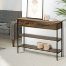 3-Tier Console Table with Two Drawers