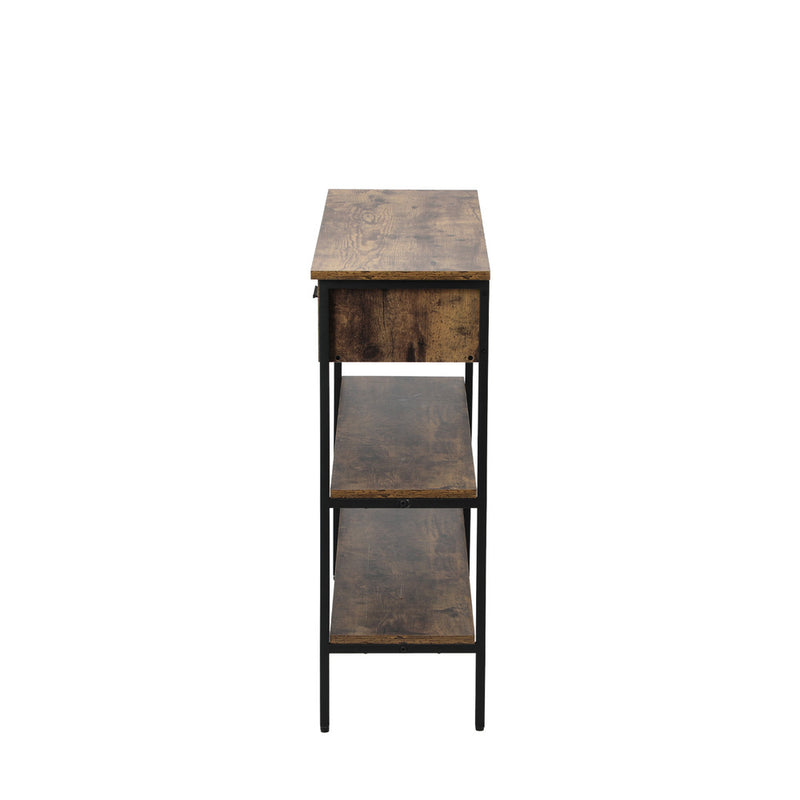 3-Tier Console Table with Two Drawers