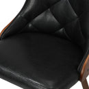 Set of 2 Black Retro PU Leather Dining Chairs