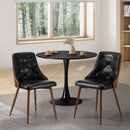 Set of 2 Black Retro PU Leather Dining Chairs