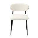 Set of 2 Black and White Boucle Dining Chairs