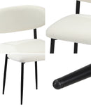 Set of 2 Black and White Boucle Dining Chairs