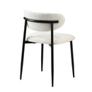 Set of 2 Black and White Boucle Dining Chairs