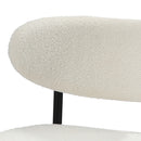 Set of 2 Black and White Boucle Dining Chairs