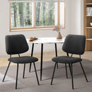Set of 2 Dark Grey Vintage Retro Polyester Dining Chairs