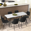 Set of 2 Dark Grey Vintage Retro Polyester Dining Chairs