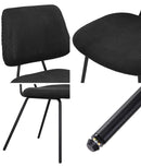 Set of 2 Dark Grey Vintage Retro Polyester Dining Chairs