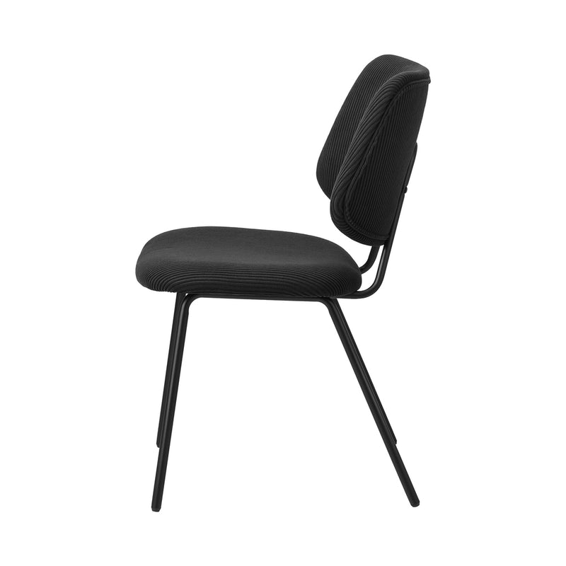Set of 2 Dark Grey Vintage Retro Polyester Dining Chairs